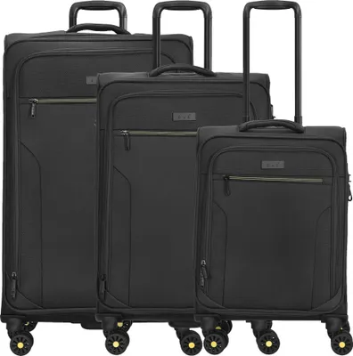 Zdjęcie produktu dla d&n Travel Line 9704 Zestaw walizek na 4 kółkach, 3-częściowy, z elastyczną plisą