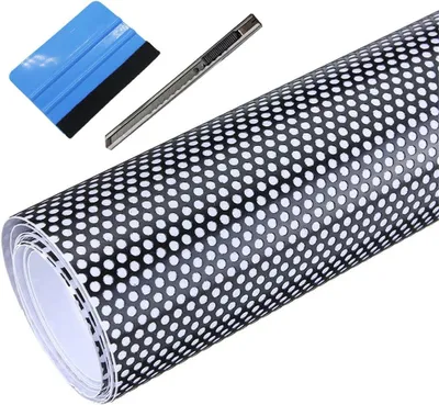 Immagine prodotto di Pellicola oscurante, pellicola in vinile nero perforata, 40 x 107 cm, per finestre
