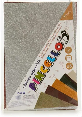 Imagen del producto de Pincello, láminas de espuma A4 con purpurina, ideales para manualidades creativas