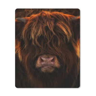 Produktbild von MuchoWow® Mauspad Mousepad Schottischer Highlander - Kuh - Schwarz - Porträt 30x40 cm - Mousepads - Maus Mat - Pad - Mausunterlage - Mausmatten