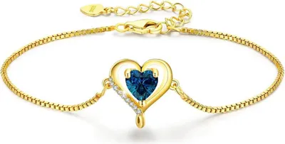 Image de LAVUMO Bracelet Coeur Femme 925 Argent Or Rose Réglable