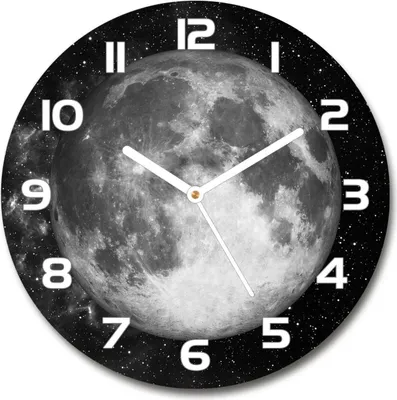 Produktbild von Wanduhr aus Glas 30fi Glasbild Glasuhr Gehärtetes Glas - weisse-zeiger - Moon