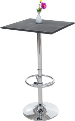 Produktbild von Bartisch Stehtisch Bistrotisch Chicago mit Fußablage, quadratisch 110x63x63cm MVG-  schwarz