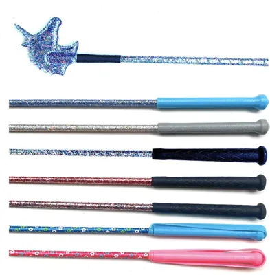 Productafbeelding van Kinder rijzweep - Eenhoorn zweep - Paardrijden oefenen - Glitter design - Niet gespecificeerd - Blauw/Zwart