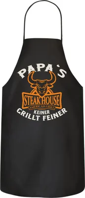 Produktbild von Grillschürze Papas Steakhouse Kochschürze toll bedruckt