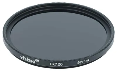 Produktbild von vhbw Universal Infrarot Filter 720nm für Kamera Objektive mit 52mm Filtergewinde - Zirkularer IR-Filter, Schwarz