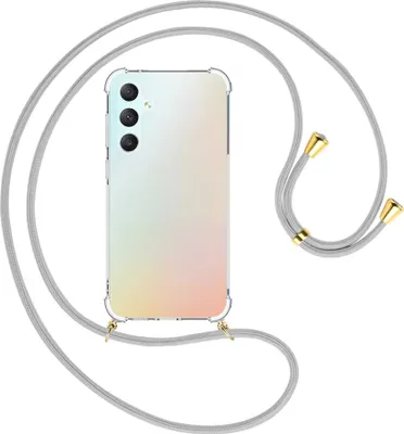 Produktbild von Handykette Backcover-Schutzhülle mit Band (Metall goldfarben) für Samsung Galaxy S23 FE (6.4'') - silbergrau