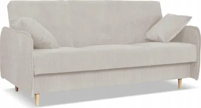 Produktbild von Family Meble Couch Alvo Schlafsofa Schlafcouch mit Bettkasten Freistehendes Lounge Sofa Bequem zum Entspannen Wohnzimmer Wartezimmer Beige
