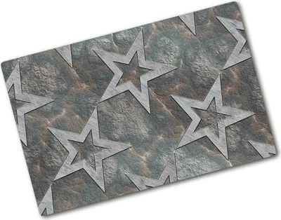 Produktbild von Tulup Glas Herdabdeckplatte - 80x52 cm - Glaskeramikkochfeld-Abdeckung Spritzschutz Glasabdeckplatte - Einteilig - Kunst: Modern & Klassisch - Steinsterne - Grau