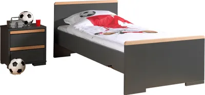 Produktbild von Jugendzimmer-Set >LONDON< in Anthrazit/Buche