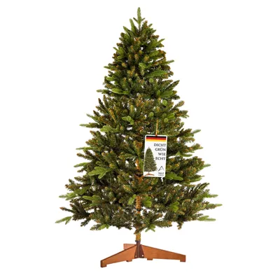 Produktbild von Valle Verde Künstlicher Weihnachtsbaum 180 cm, PVC/ PE - inkl. Holzständer und Aufbewahrungstasche - Naturgetreuer Tannenbaum, Christbaum