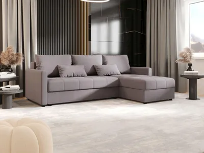 Produktbild von BEDANTE Ecksofa MOS L BIS Cosmic 160 Grau Rechts mit Schlaffunktion L-Form Sofa mit Stauraum Bettkasten Wohnzimmersofa Couch Sofa Bettsofa Bettkasten Bettcouch