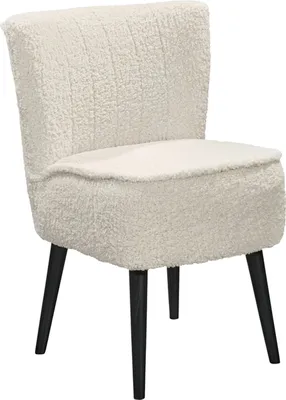 Produktbild von Sessel - Creme - Teddystoff - Stellfüße schwarz