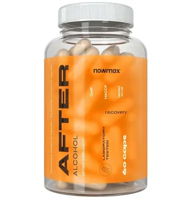 Produktbild von nowmax® After Alcohol 60 Kapseln – Elektrolyt-Komplex mit Kalium, Magnesium, Natrium, Cholin & Taurin – Nahrungsergänzungsmittel