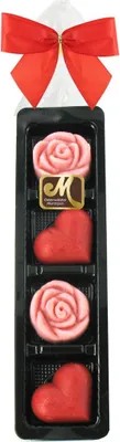 Produktbild von Odenwälder Marzipan Herz und Rosen Stange Tortendekoration 50g