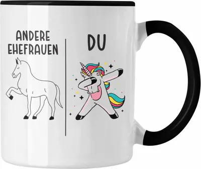 Produktbild von Trendation - Beste Ehefrau Tasse Geschenk Sprüche Geburtstagsgeschenk Geburtstag (Schwarz)
