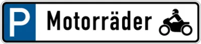 Produktbild von Dreifke® Parkplatzkennzeichen, P-Motorräder mit Symbol, 113x523mm, Alu gepräg...