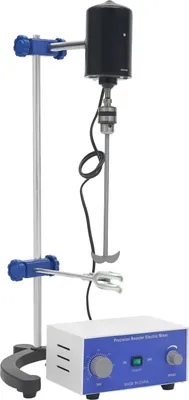 Obrázok produktu pre Elektrické laboratórne miešadlo - Závesné miešadlo s digitálnym displejom a stojanom - 200 W - 200-2600 otáčok za minútu - Časovač 0-120 min - Kartáčový motor DC - 220 V - Zástrčka EÚ - Modrá