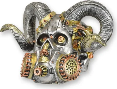 Produktbild von Steampunk-Figur Totenkopf Schädel aus Kunstharz Replikat Retro Design Dekoration