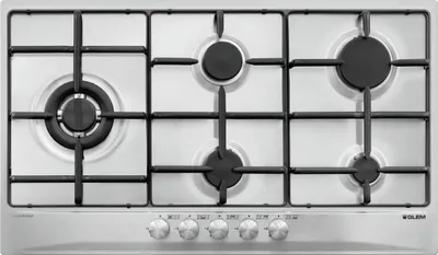 Image de Glem Gas GT95TIX Table de cuisson en acier inoxydable Intégrée Table de cuisson à gaz 5 zone(s)