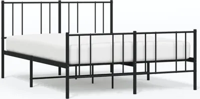 Produktbild von Bettgestell mit Kopf- und Fußteil Metall Schwarz 140x190 cm