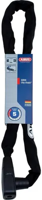 Immagine prodotto di Lucchetto a catena ABUS CityChain 6800 - lucchetto per bicicletta in acciaio temprato - con tubo in tessuto e pratica chiave reversibile - livello di sicurezza ABUS 5 - 85 cm - nero