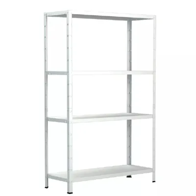 Produktbild von SCHULTE Regalwelt Steckregal mit 4 PowerMAX Fachböden, 50 kg Tragkraft, 137x75x30 cm (HxBxT), weiß, Lagerregal, Werkstattregal, Kellerregal