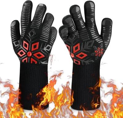 Obrázok produktu pre BBQ rukavice 800°C, silikón, odolné voči teplu, flexibilný úchop, na grilovanie