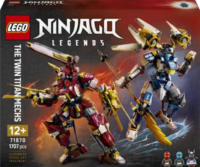 Immagine prodotto di LEGO Ninjago 71870 Mech Titanici Gemelli, Set da Costruzione con 2 Action Figure e 3 Minifigure, 1707 Pezzi, per 12+ Anni