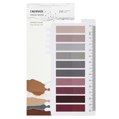 Produktbild von Ordinate - Sunset Glow Transparente Haftnotizen, Klebezettel, Haftstreifen, Haftmarker, für Büro, schule zubehör, Lesezeichen, aesthetic Schrein
