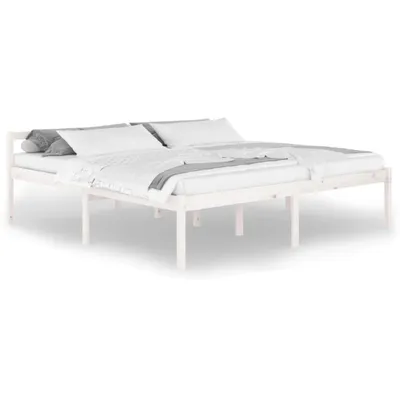 Produktbild von Seniorenbett Weiß 200x200 cm Massivholz Kiefer