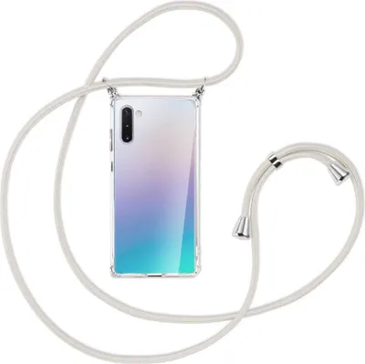 Produktbild von Handykette Backcover-Schutzhülle mit Band (Metall silberfarben) für Samsung Galaxy Note 10 - broken white