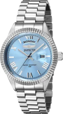 Productafbeelding van Invicta Specialty 43933 herenhorloge - Quartz uurwerk - Roestvrij staal met blauwe wijzerplaat - 40 mm