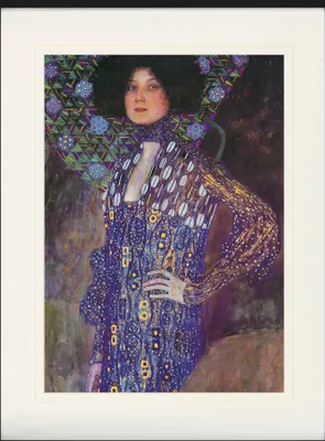 Zdjęcie produktu dla Gustav Klimt Oprawiony obraz z eleganckim passe-partout | Obrazy ścienne | W ramie obrazu - Emilie Flöge, 1902 (80 x 60 cm)