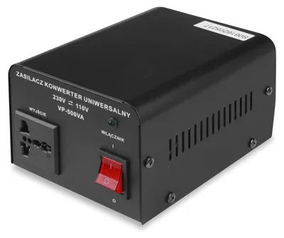 Spannungsconverter 500VA 230V auf 110V schwarz 16x12,5x9 cm