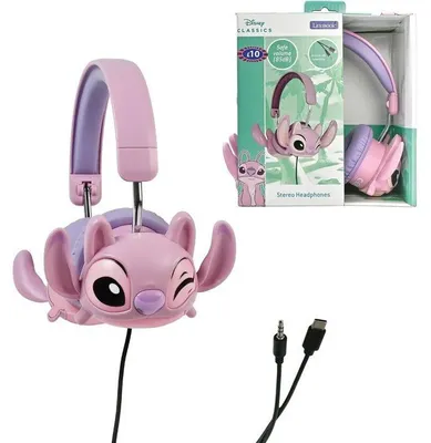 Image de Casque stéréo filaire pliable avec limitation de volume d'écoute Disney Stitch Angel LEXIBOOK