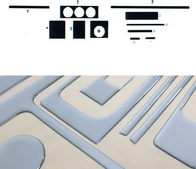 Obrázek produktu pro Interiér dekor kokpit pro Audi 80 90 1986-1995 hliníkový vzhled 11ks