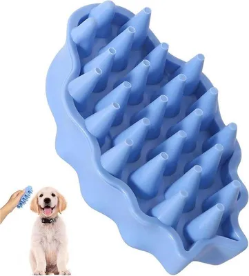 Produktbild von Famanu Reinigungsbürste für Hunde und Katzen - Blau, weich und ergonomisch