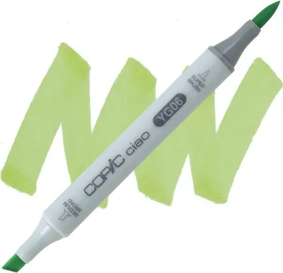 Immagine prodotto di COPIC Ciao Pennello e scalpello bifacciale, YG06 Verde giallastro