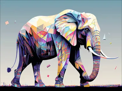 Produktbild von Leinwandbild Colourful Elefant II 77x57 cm