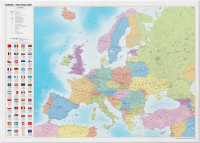 Obrázok produktu pre Politická nástenná mapa Európy v anglickej verzii, 1:6 500 000 - na plátne