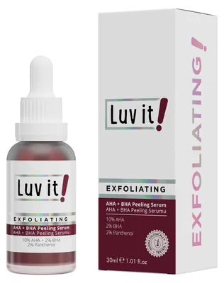 Produktbild von Luv it! 30ml AHA 10% + BHA 2% Peeling Maske – Wash-off Fruchtsäurepeeling gegen Pickelmale & Mitesser – Chemisches Gesichtspeeling mit Glykolsäure & Salicylsäure für verfeinerte Poren & Glow