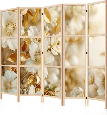 Produktbild von LUMASOUL Paravent einseitiger, Paravent Raumteiler Innen, Blumen Motiv, 225x172 cm