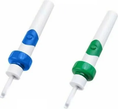 Produktbild von 2 Stück Intelligent Ohrenschmalz Entfernung Elektrisch Mit 2 Soft Silicone blau & grün