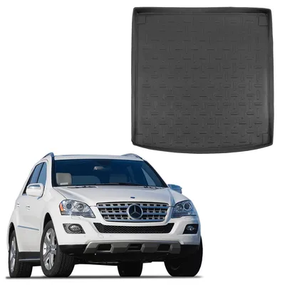 Image de Tapis De Coffre Sur Mesure Pour Mercedes M Class W164 2005-2015, Noir, Antidérapant, Bord Haut, Toutes Saisons