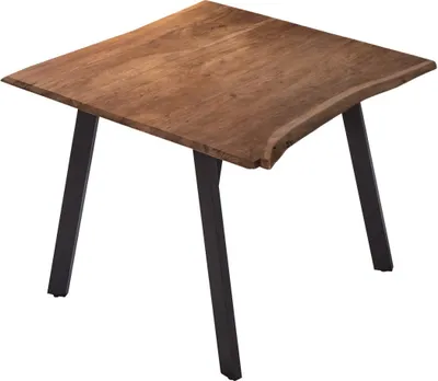 Produktbild von Esstisch Baumkante massiv Akazie nussbaumfarben 90 x 90 cm schwarz LAXMI