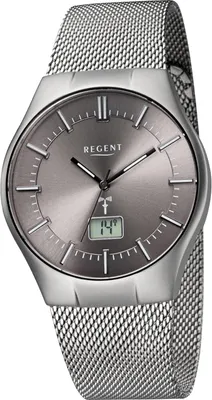 Produktbild von Regent Edelstahl Herren Uhr FR-215 Funkuhr Armband silber D2URFR215