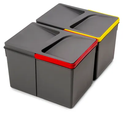 Obrázek produktu pro Odpadkové koše do kuchyňské zásuvky Recycle, výška 216, 2 x 12 litrů, šedé