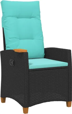 Zdjęcie produktu dla vidaXL Leżak z podnóżkiem 62 x 64 x 112 cm Polirattan