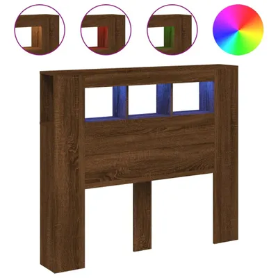 Produktbild von vidaXL LED-Kopfteil Braun Eichen-Optik 120x18,5x103,5 cm Holzwerkstoff